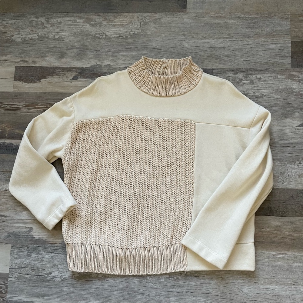 Zara mixed media mock neck - size small